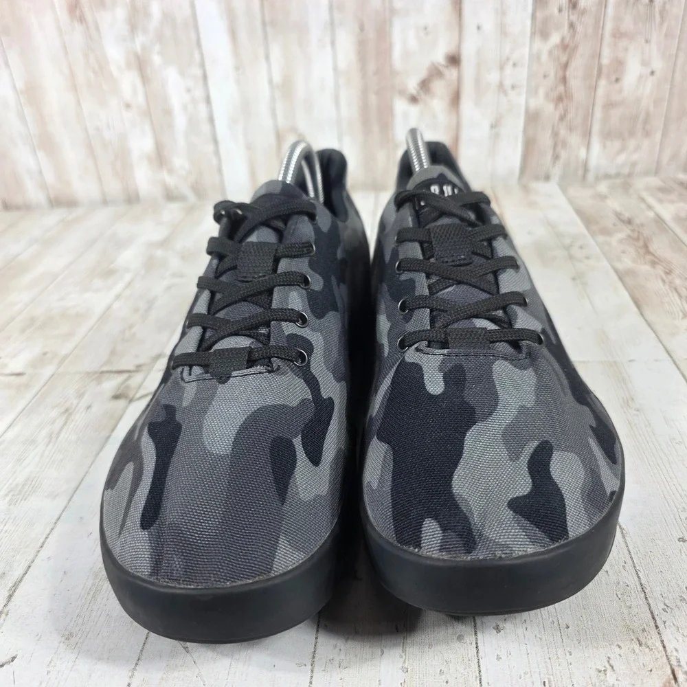 NOBULL Black Grey Camo Canvas Trainer Shoes Womens 11.5 Mens 10 Low Top Sneakers